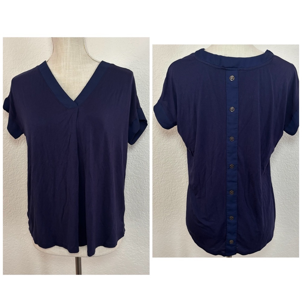 Cable & Gauge Navy V-Neck Short Sleeve Tee